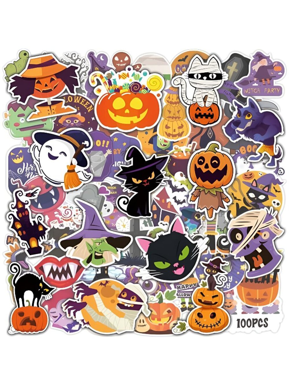 Halloween Stickers | 100 PCS Halloween Party Favors - Halloween Games
